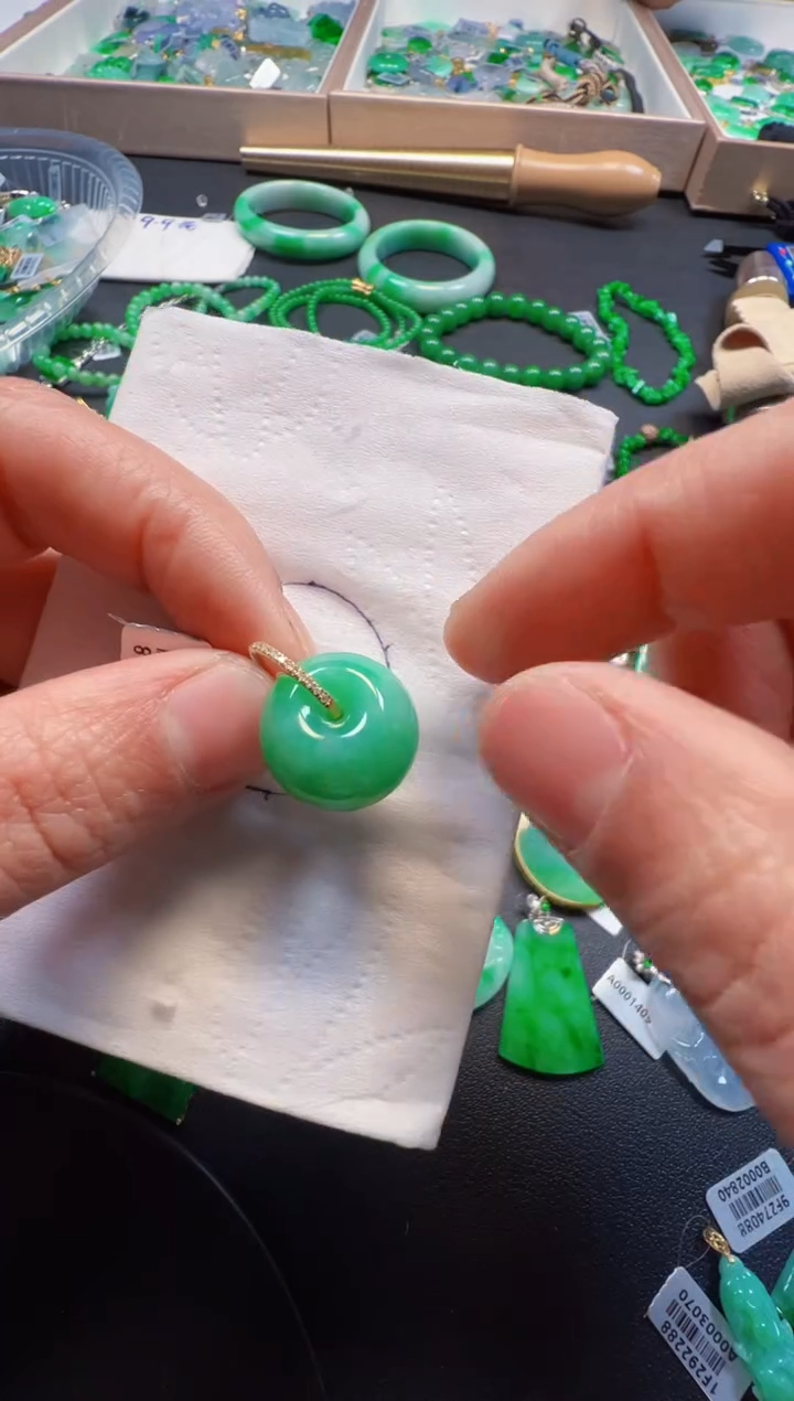 【闪购商品】定制翡翠18K金镶嵌1980元