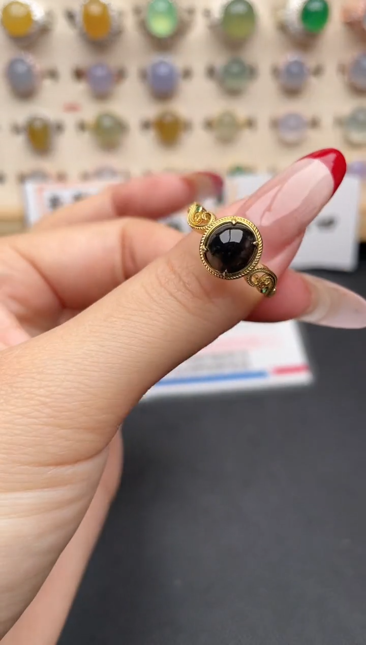 【闪购商品】翡翠戒指银S925镶嵌一物一证一礼盒