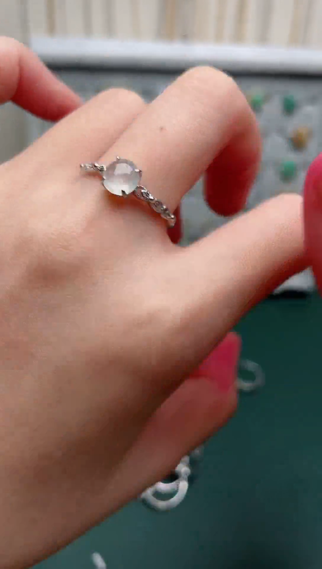 翡翠戒指银S925镶嵌.