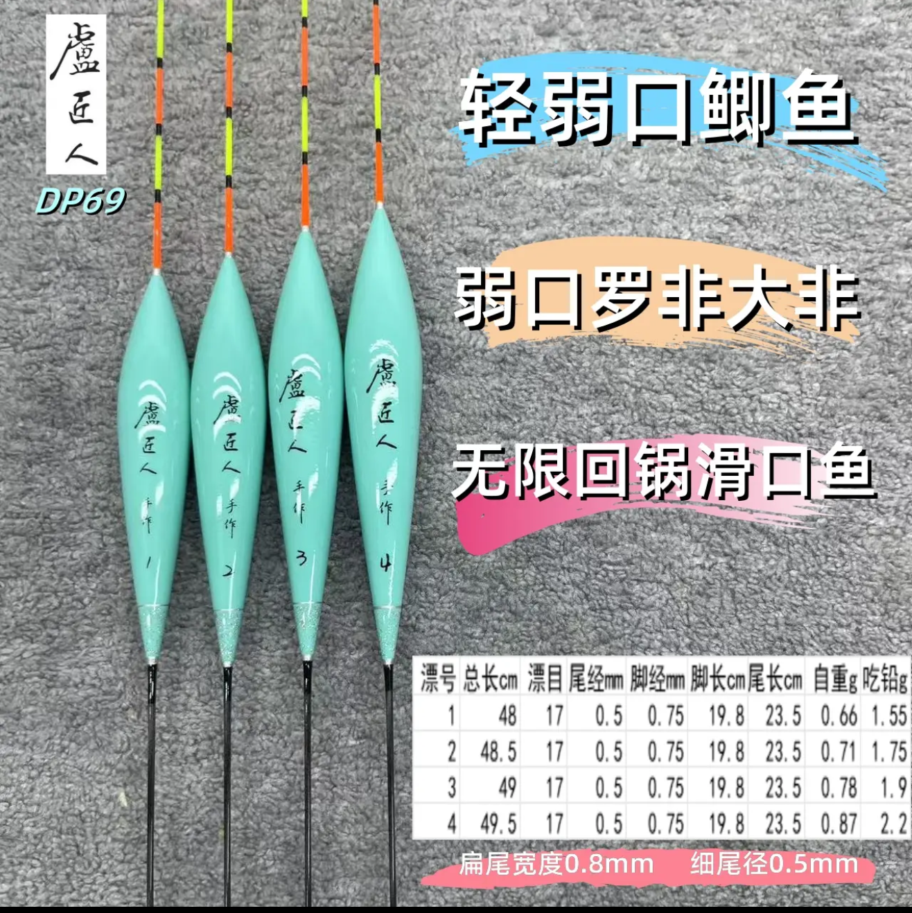 DP69籚匠人冬钓轻弱口鲫鱼罗非鲤鱼高灵敏浮漂适合回锅滑口鱼