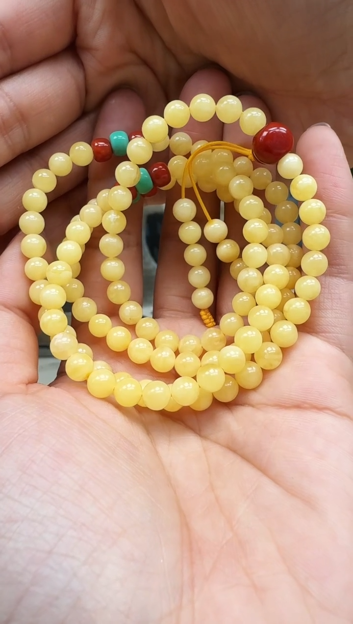 【闪购商品】琥珀裸石未镶嵌108项链