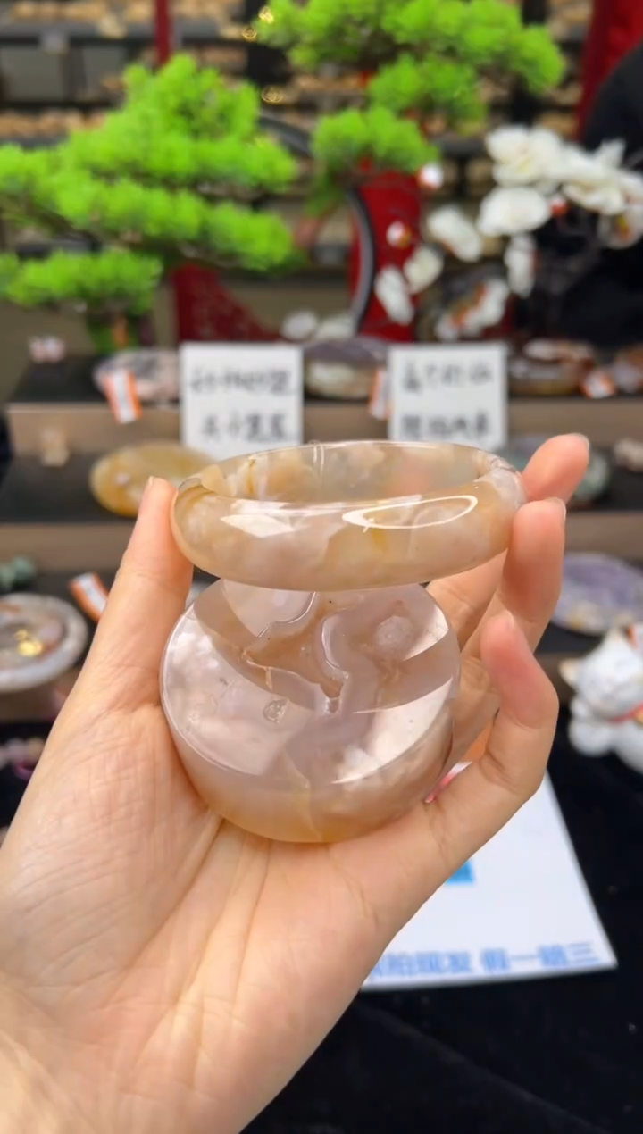 【闪购商品】石英质玉未镶嵌手镯60圈口（赠送镯心）11362