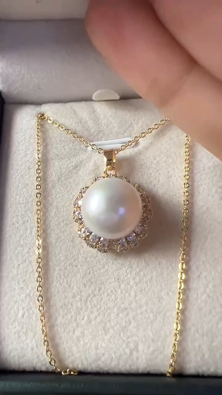 【闪购商品】淡水珍珠吊坠(赠链)未镶嵌太阳花龙珠白雪吊坠
