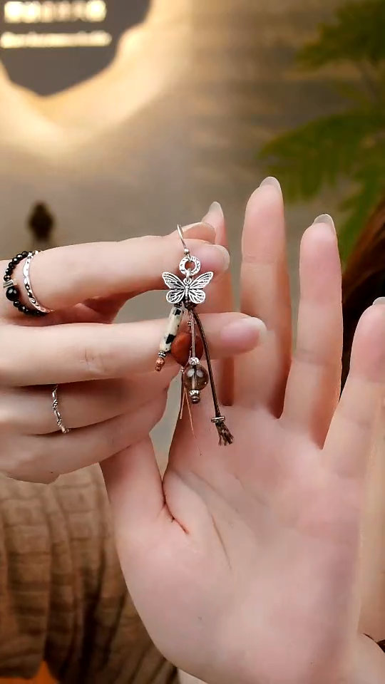 无925银98 蝴蝶耳环设计款925纯银1只