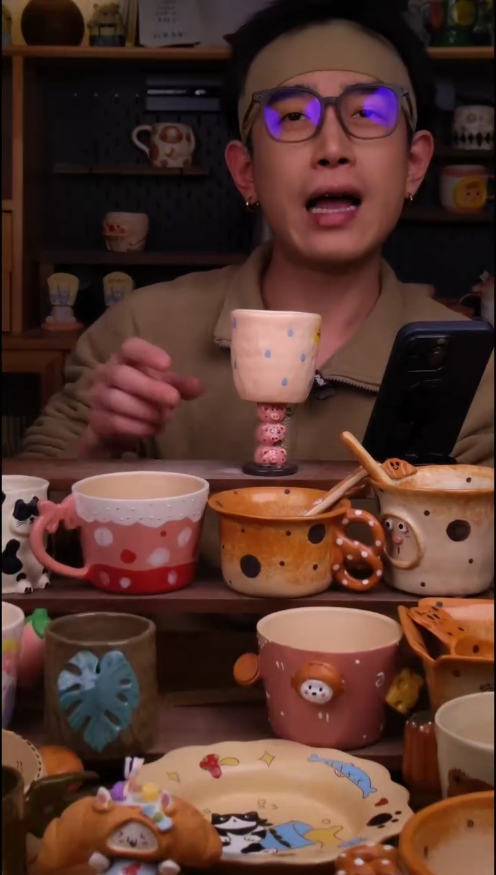 杯子陶景德镇可爱设计师款陶瓷