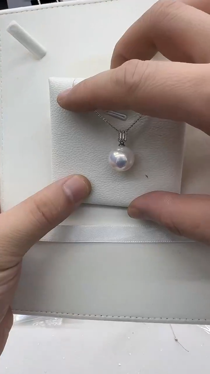 吊坠(赠链)银S925镶嵌淡水珍珠14mm 宝丽扣款