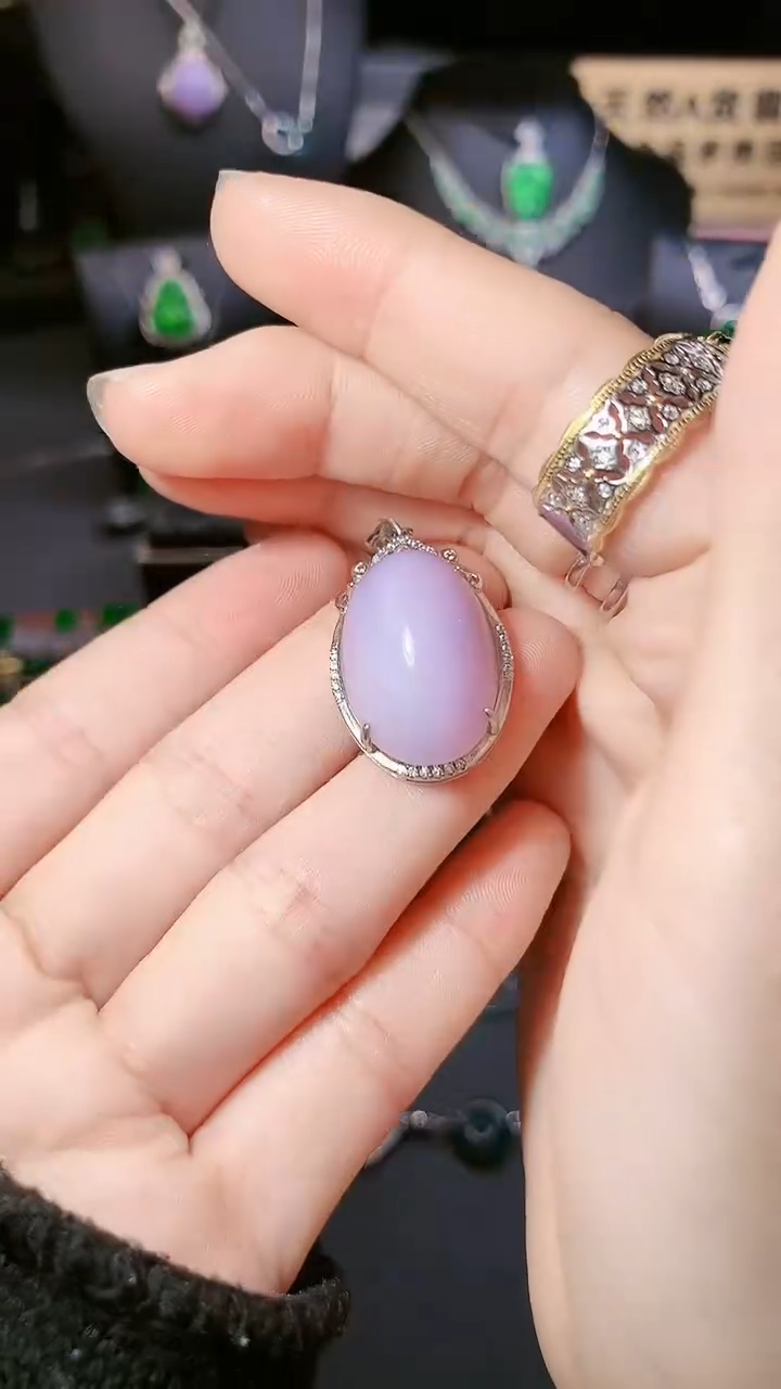 【闪购商品】翡翠吊坠(赠链)银S925镶嵌吊坠