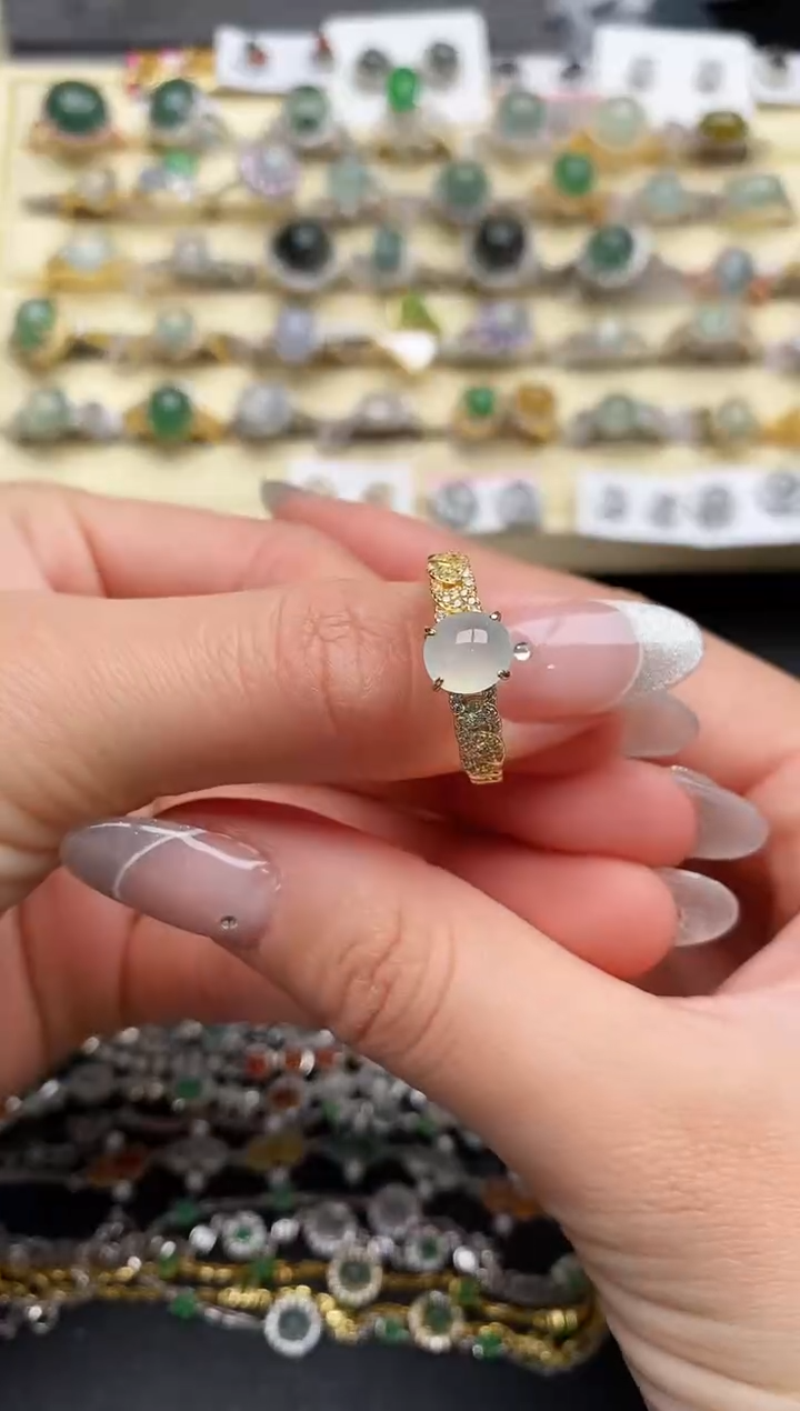 【闪购商品】翡翠戒指银S925镶嵌11111111+5