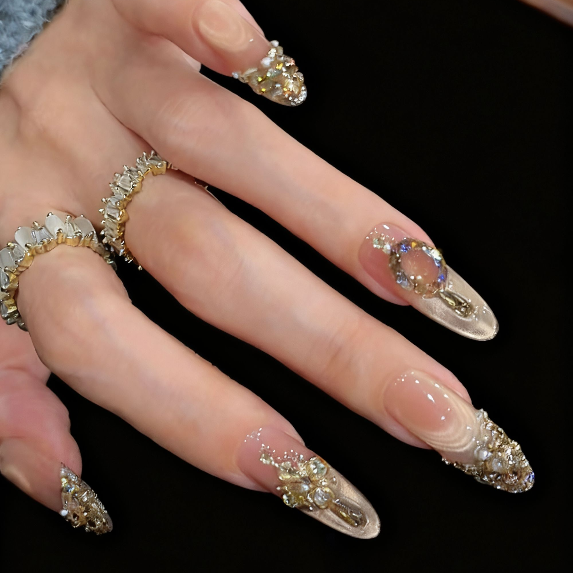 【天使恋曲】-美甲店手工穿戴甲可重复佩戴10片 HD