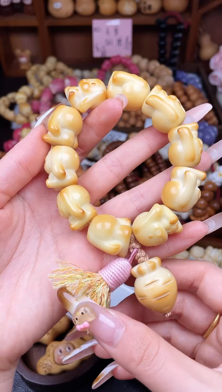 手串菩提根/象牙果Q狗狗+萝卜单圈