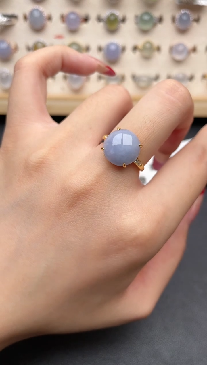 【闪购商品】翡翠戒指银S925镶嵌一物一证一礼盒