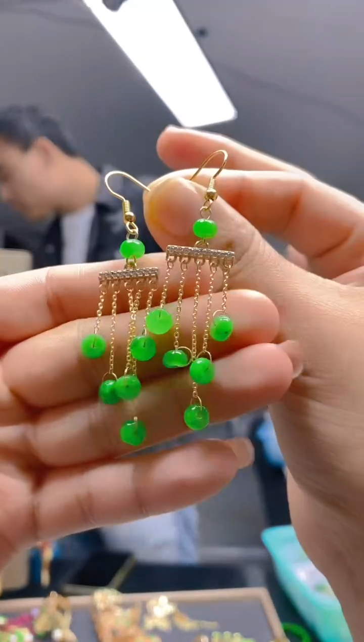 【闪购商品】翡翠耳饰合金0262翡翠耳钩