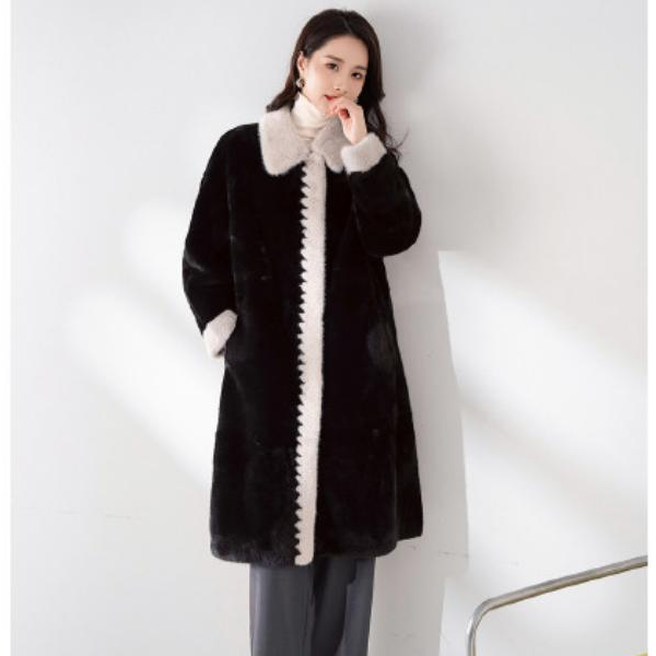 人造皮草 A172长款大衣宽松