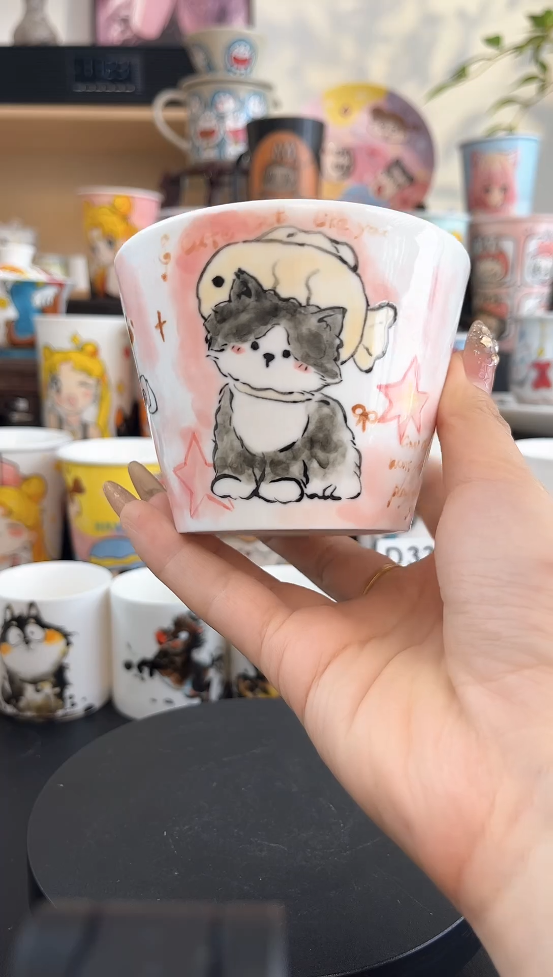 【闪购商品】摆件手工手绘陶瓷小杯杯