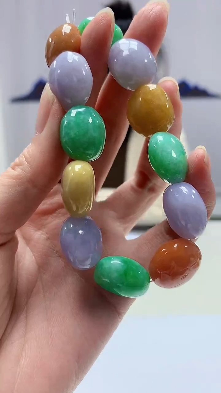 【闪购商品】定制翡翠未镶嵌4902zm-毛货手串218