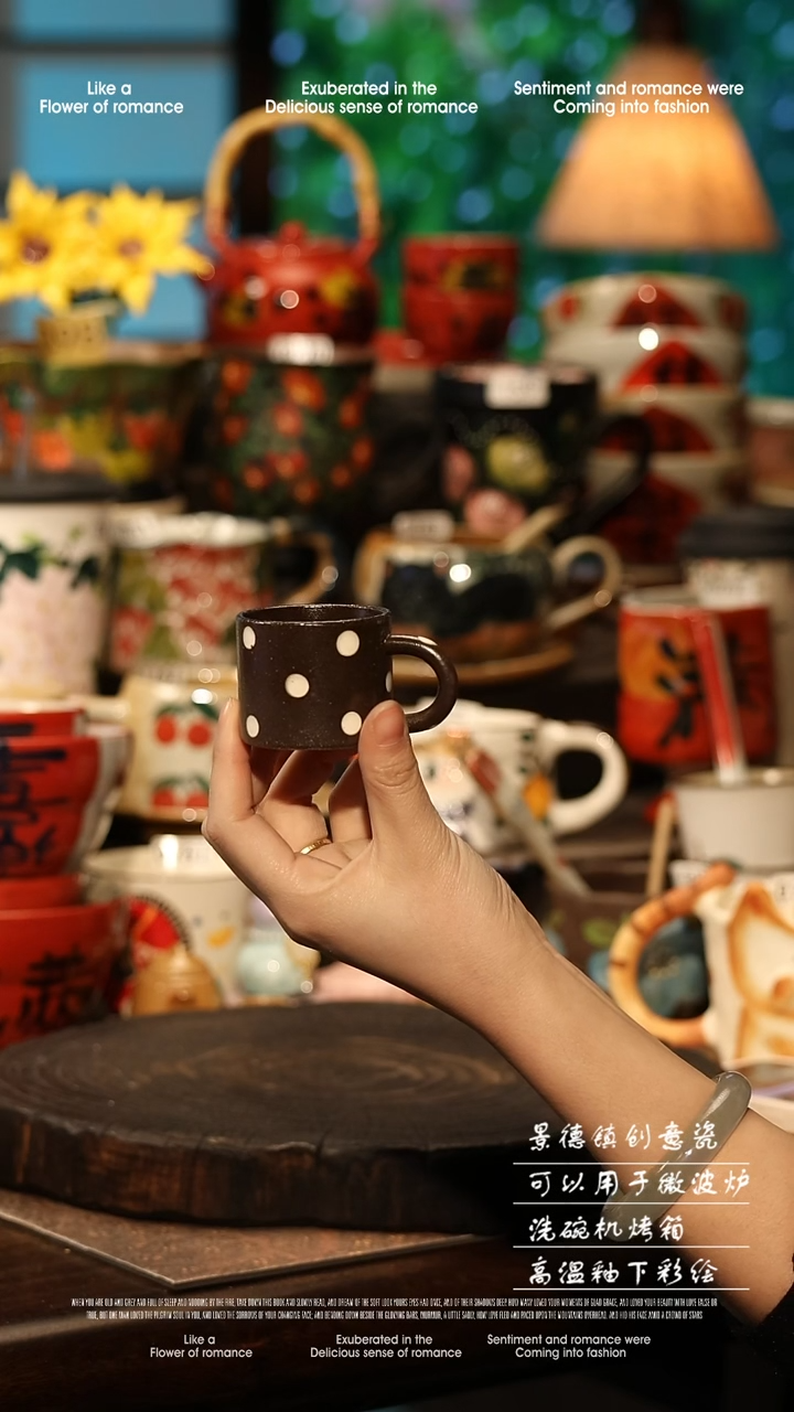 陶瓷景德镇高温釉下彩手工手绘款式