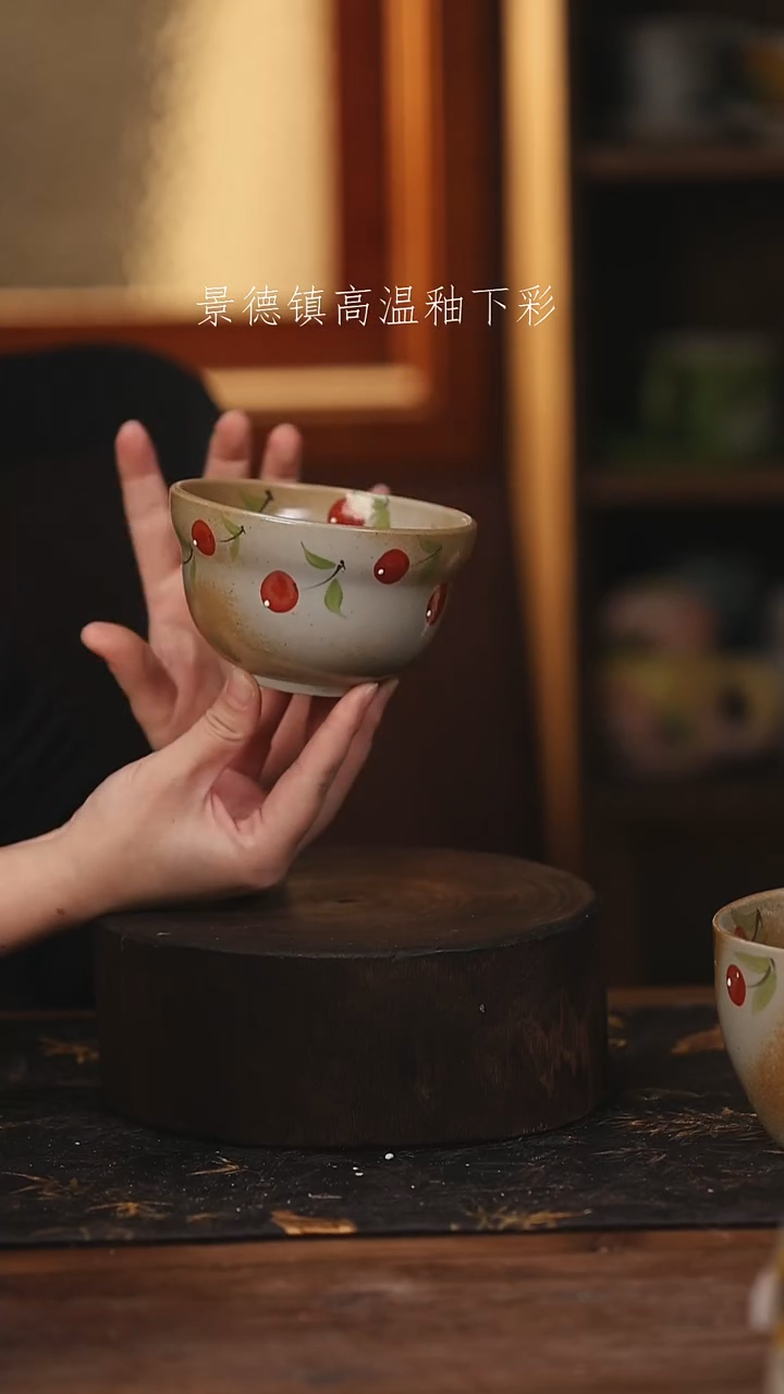 陶瓷景德镇高温釉下手绘陶瓷@L294@