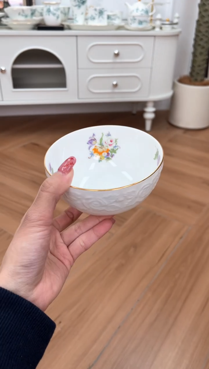 【闪购商品】碗繁花高骨骨瓷饭碗