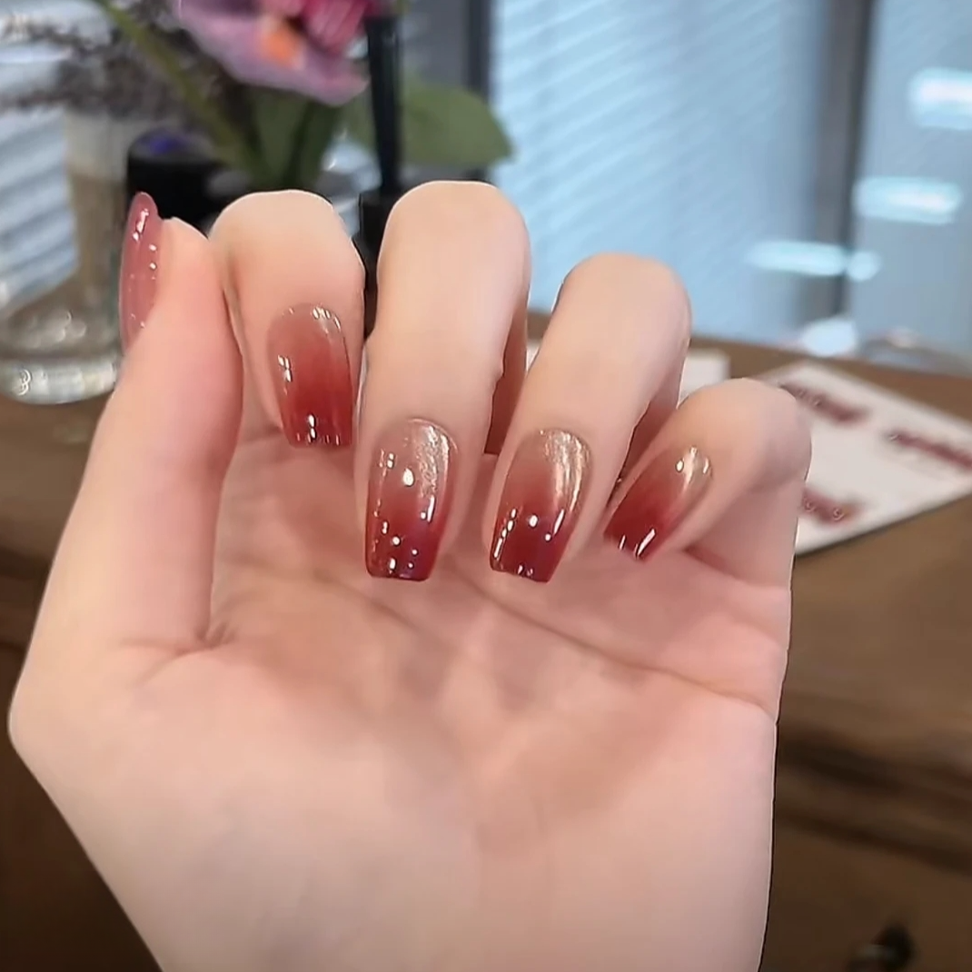 【微醺】042红棕渐变猫眼显白高级感百搭气质秋冬手工穿戴甲