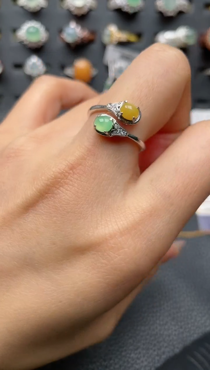 【闪购商品】翡翠戒指银S925镶嵌2222222222  63