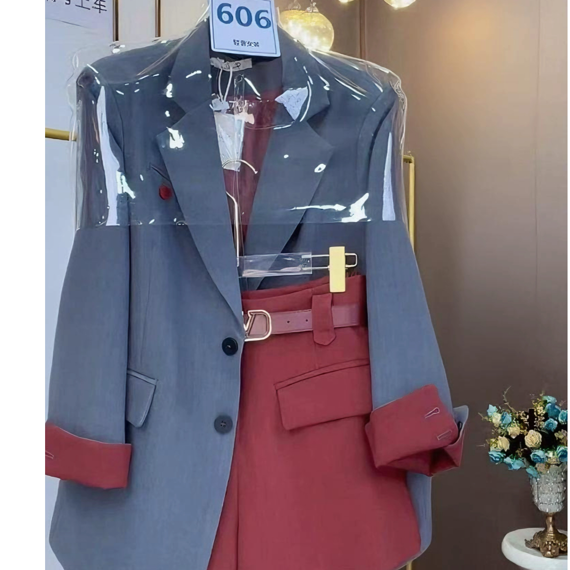 早秋穿搭一整套大码气质女神范高端酷飒拽姐西服短裤套装初秋