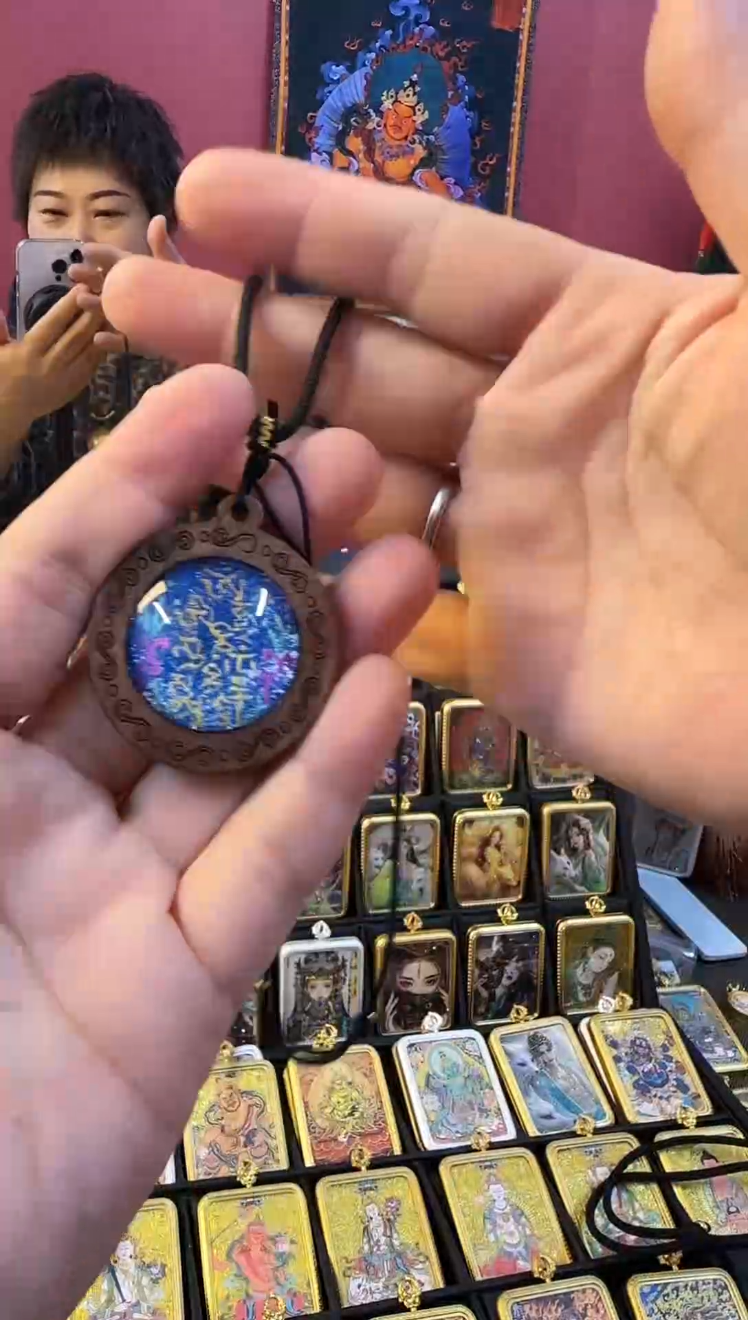 吊坠万*生青海热贡手绘唐卡