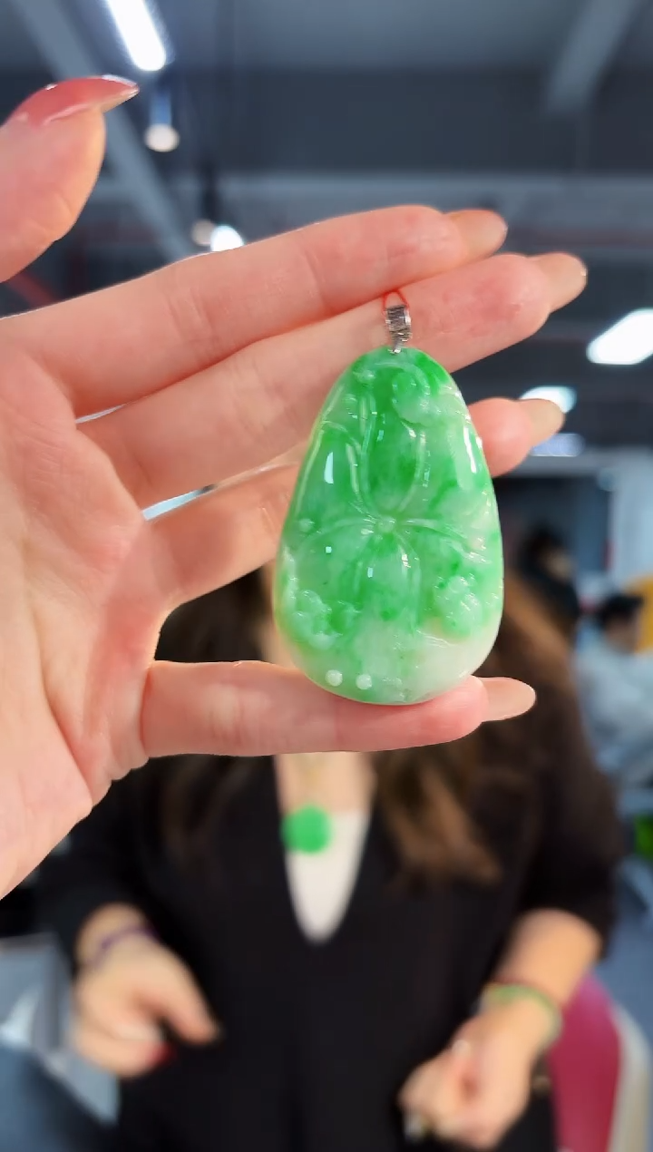 【闪购商品】翡翠颈饰18K金镶嵌缅料A货/支持复检/一件