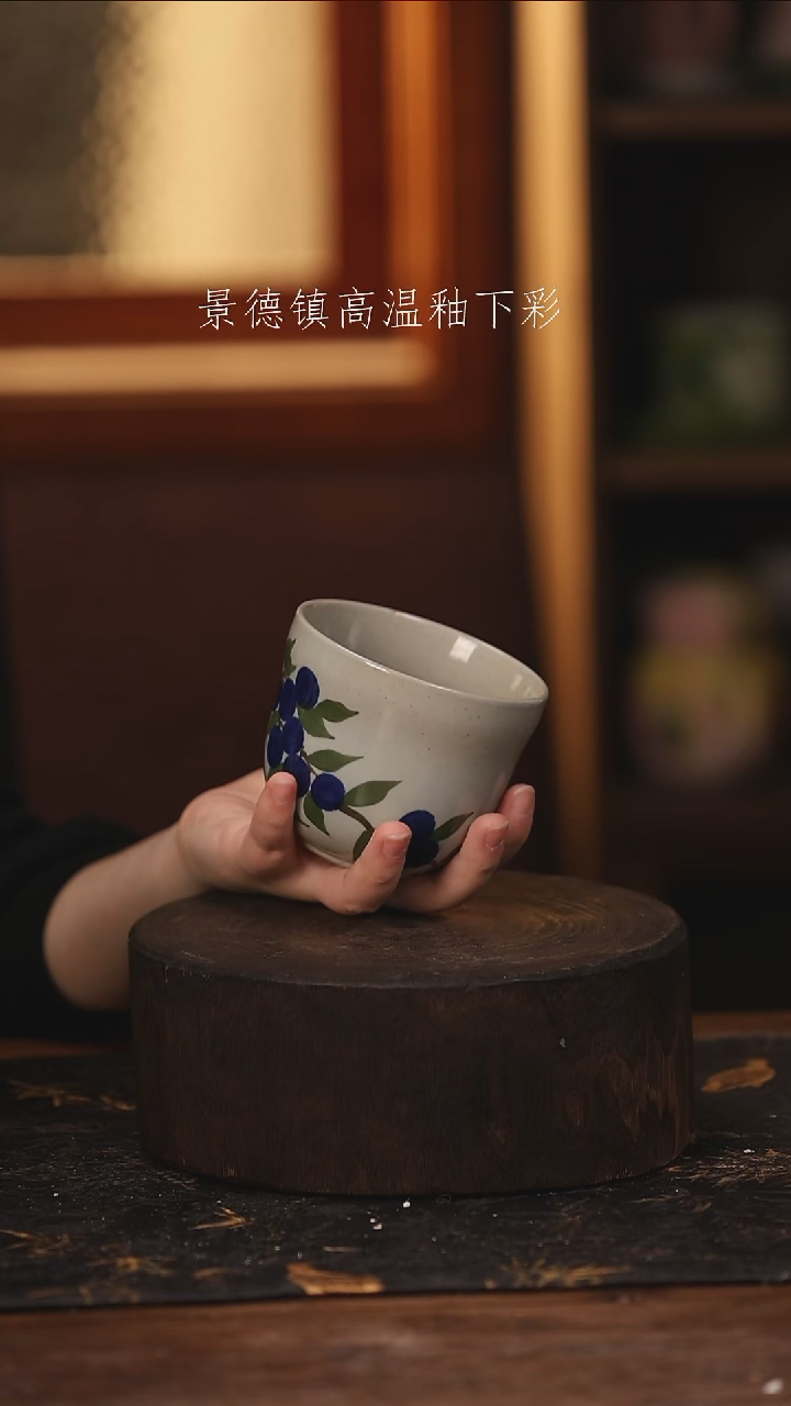 陶瓷景德镇高温釉下手绘陶瓷@L269@