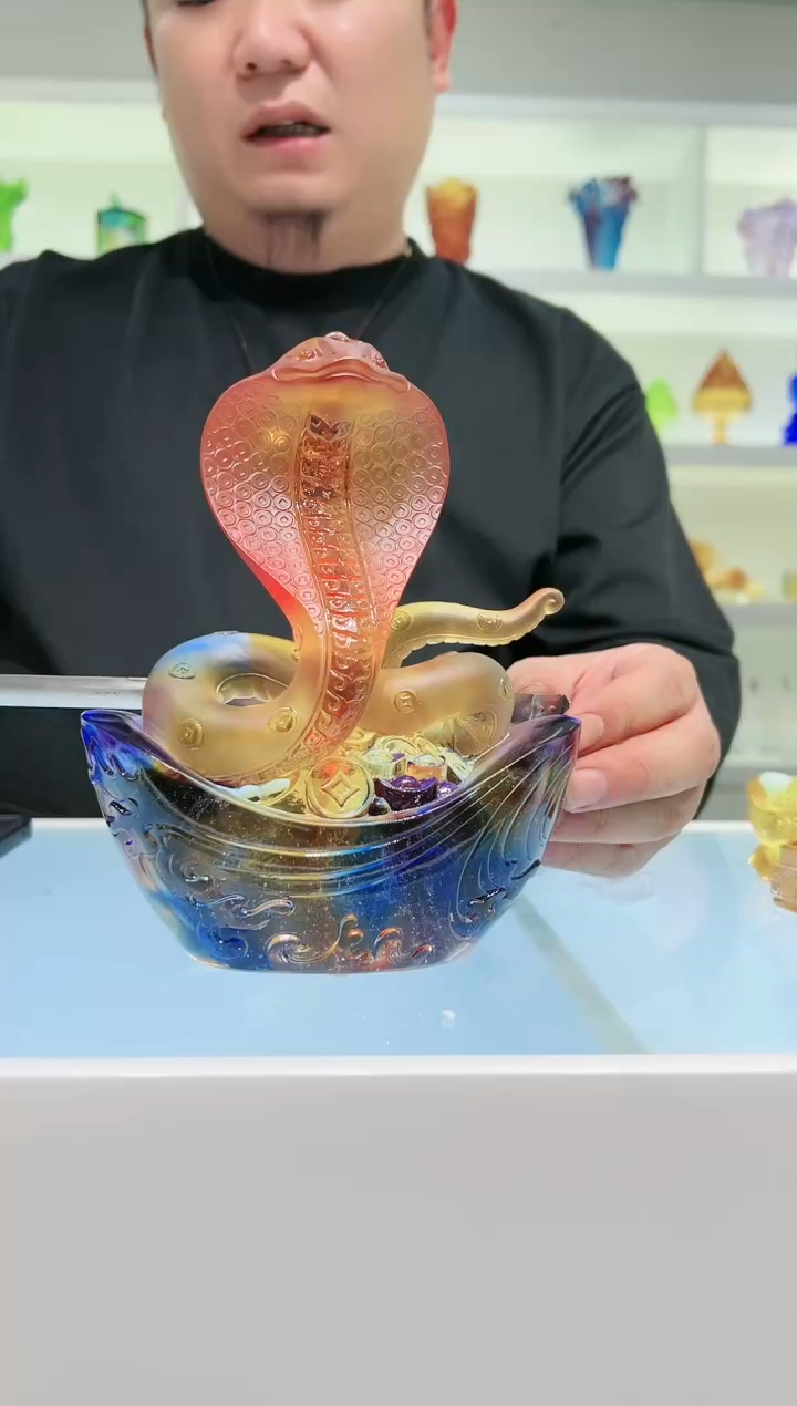 【闪购商品】茶宠古法琉璃大号生肖蛇