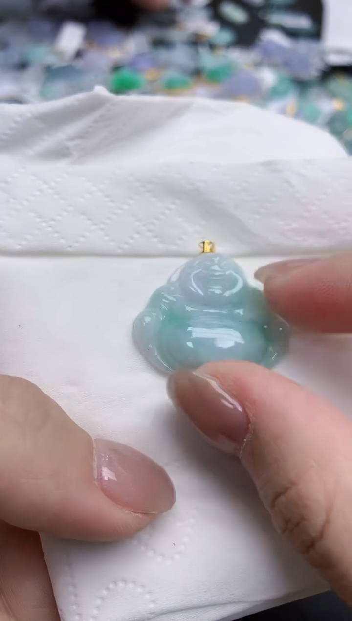 【闪购商品】翡翠颈饰18K金镶嵌天然缅甸翡翠A货