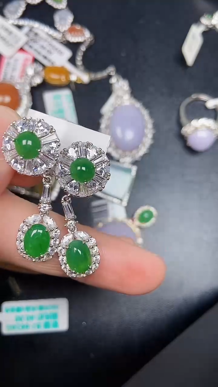 银S925镶嵌戒指翡翠5500