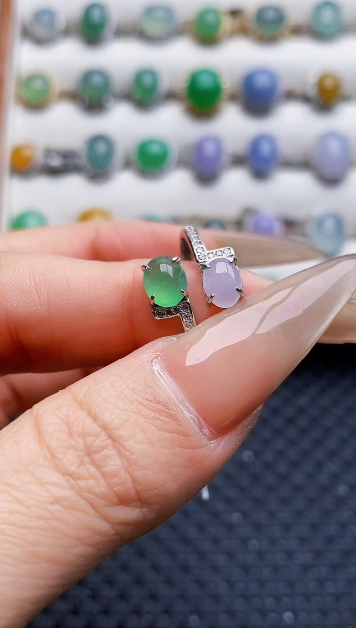 银S925镶嵌戒指翡翠3368