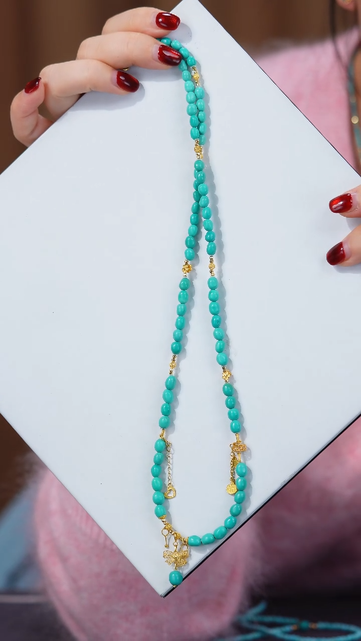 【闪购商品】绿松石项链18K金镶嵌1