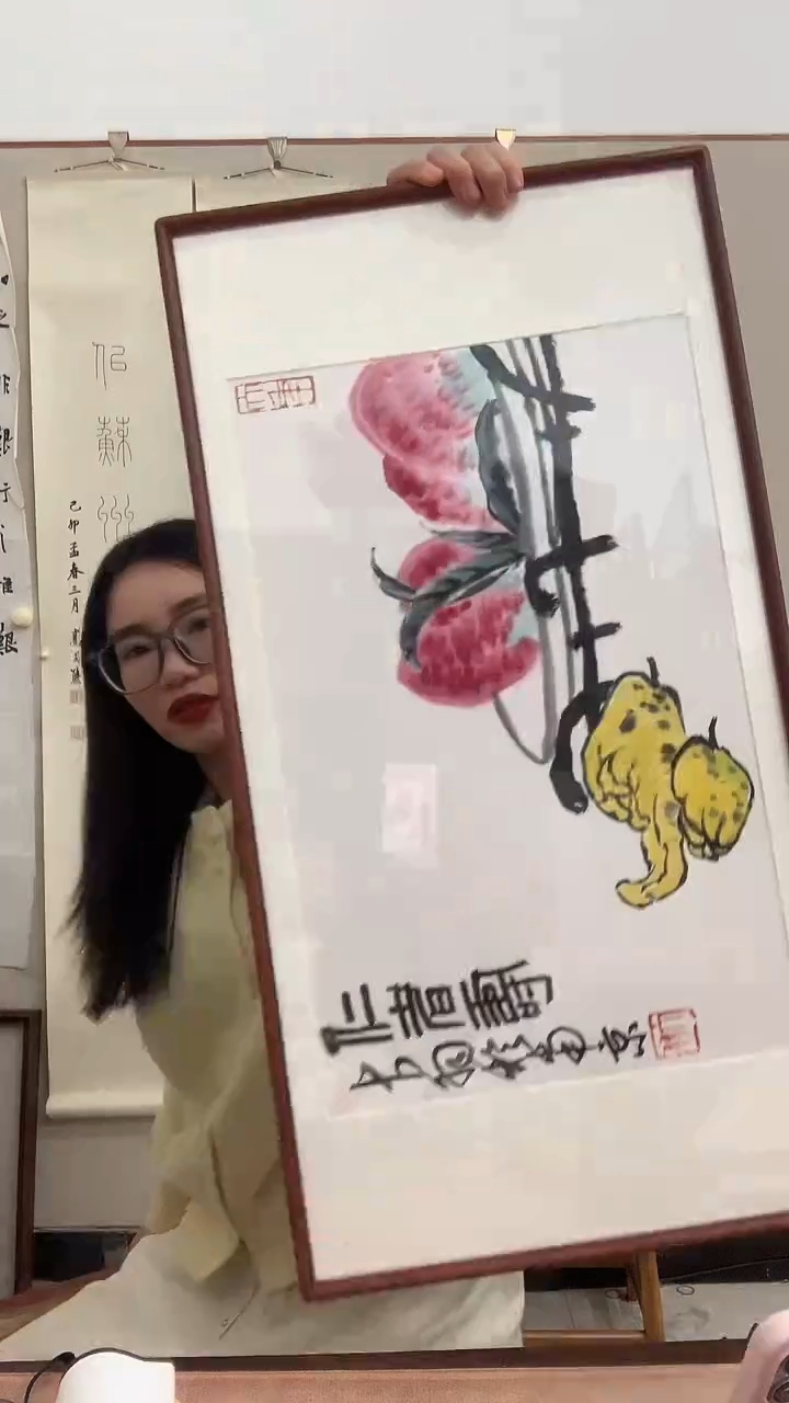 【闪购商品】国画J陈老师国画镜框一件 清供图