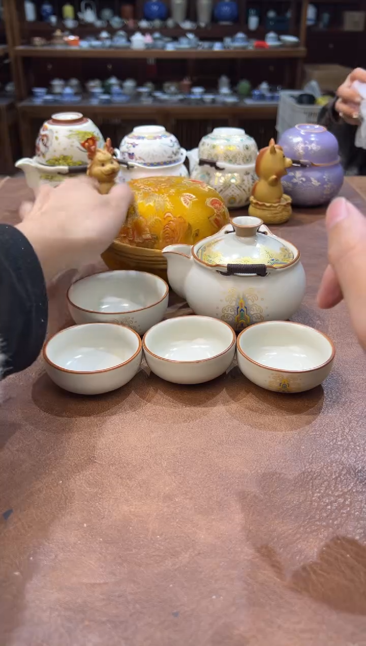 真的很便宜会开片的旅行茶具