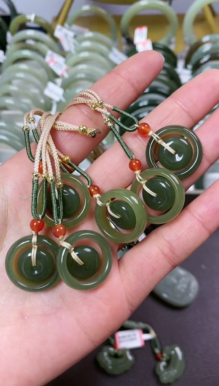 【闪购商品】和田玉颈饰未镶嵌和田玉平安子母扣吊坠 多样拍一发一