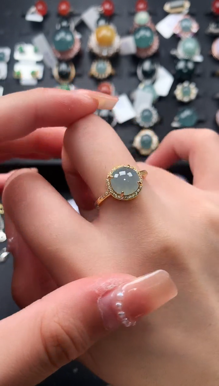 【闪购商品】翡翠戒指银S925镶嵌52141