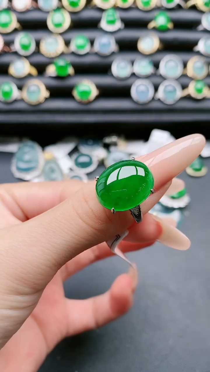 【闪购商品】翡翠戒指银S925镶嵌1111111
