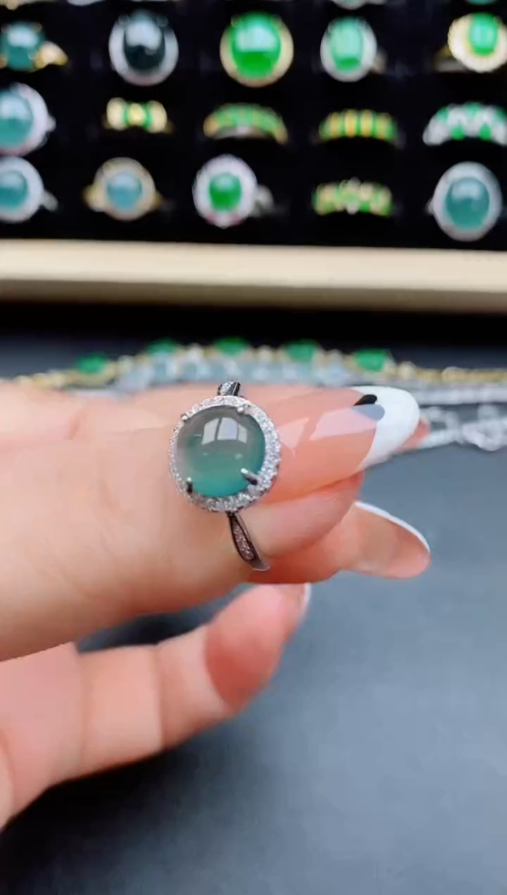 【闪购商品】翡翠戒指银S925镶嵌80550