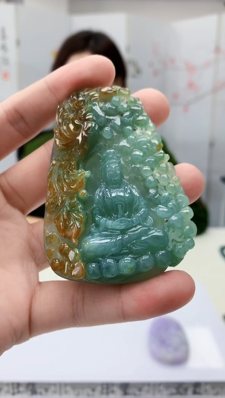 【闪购商品】定制翡翠未镶嵌4829bb-毛货挂件46