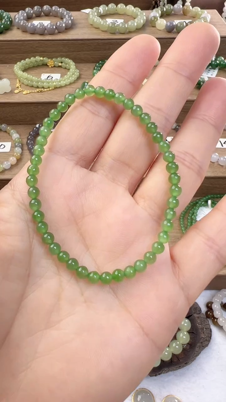 【闪购商品】和田玉手串未镶嵌4m碧玉手串