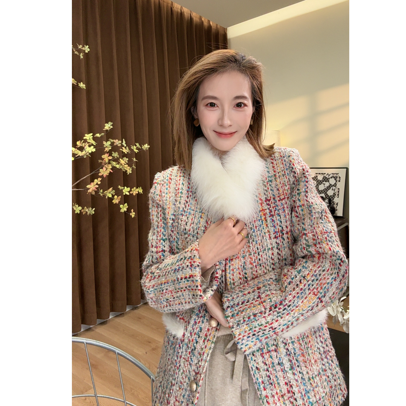 【曼乐之城】 新款年会款时尚小香风轻奢爆款羽绒服外套