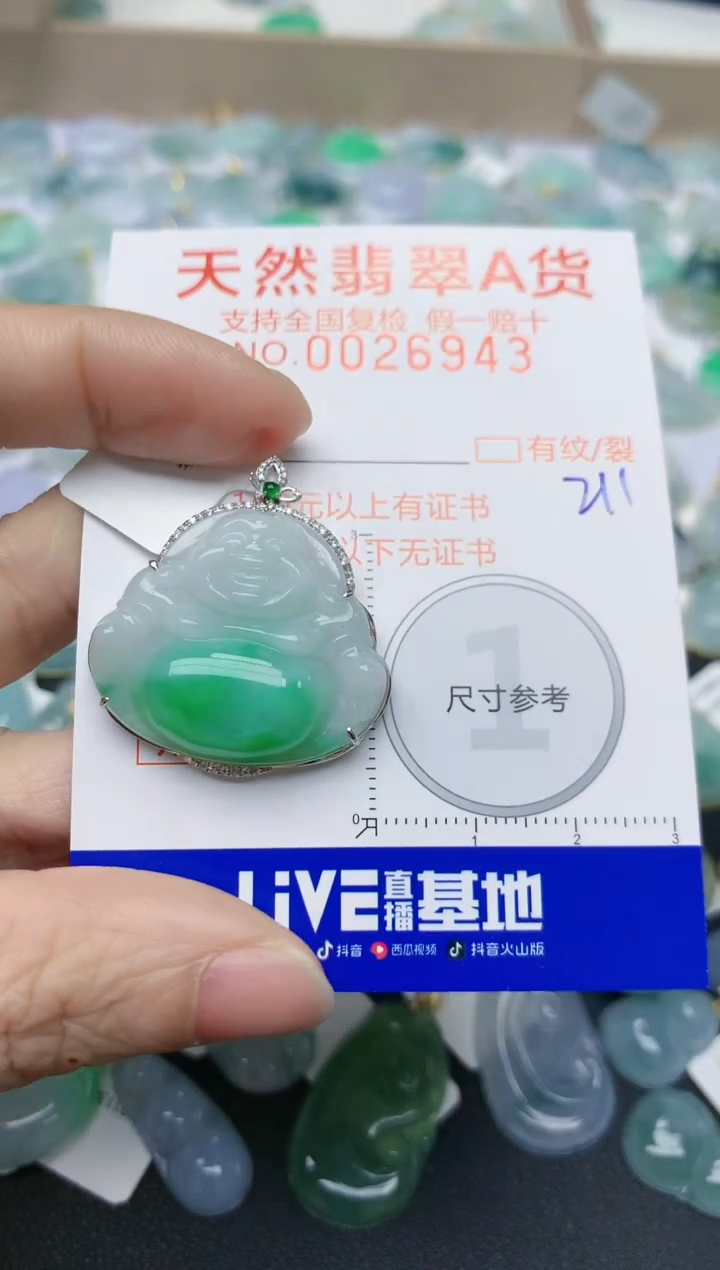 【闪购商品】翡翠颈饰18K金镶嵌天然翡翠A货    211