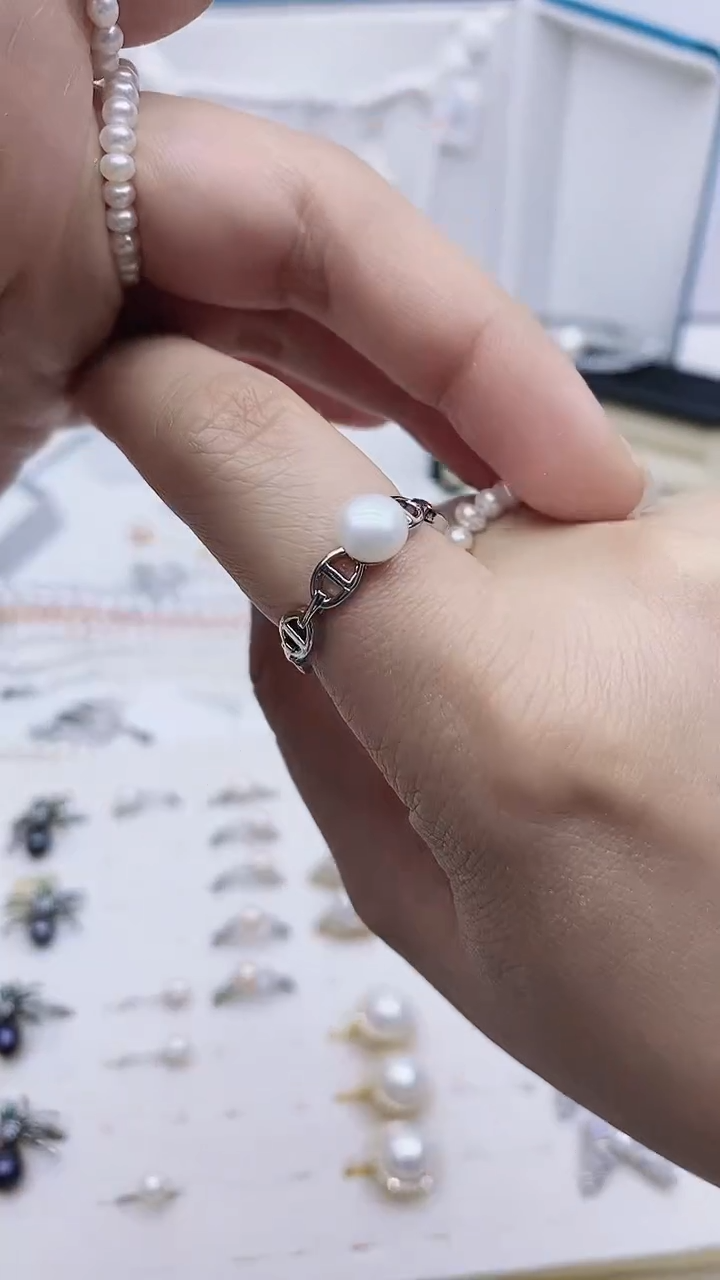 未镶嵌戒指淡水珍珠戒指多样性发其一