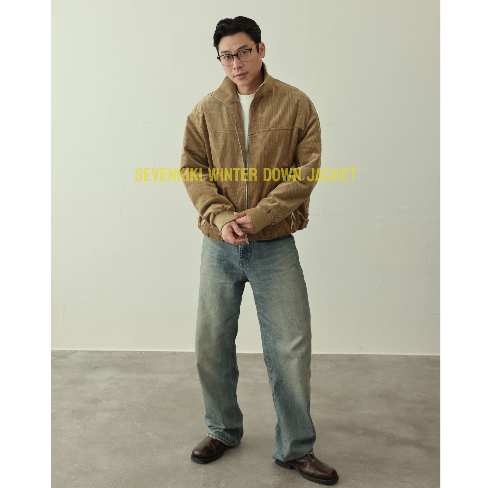 SEVENKIKI AW 灯芯绒白鸭绒短宽夹克羽绒服JK283