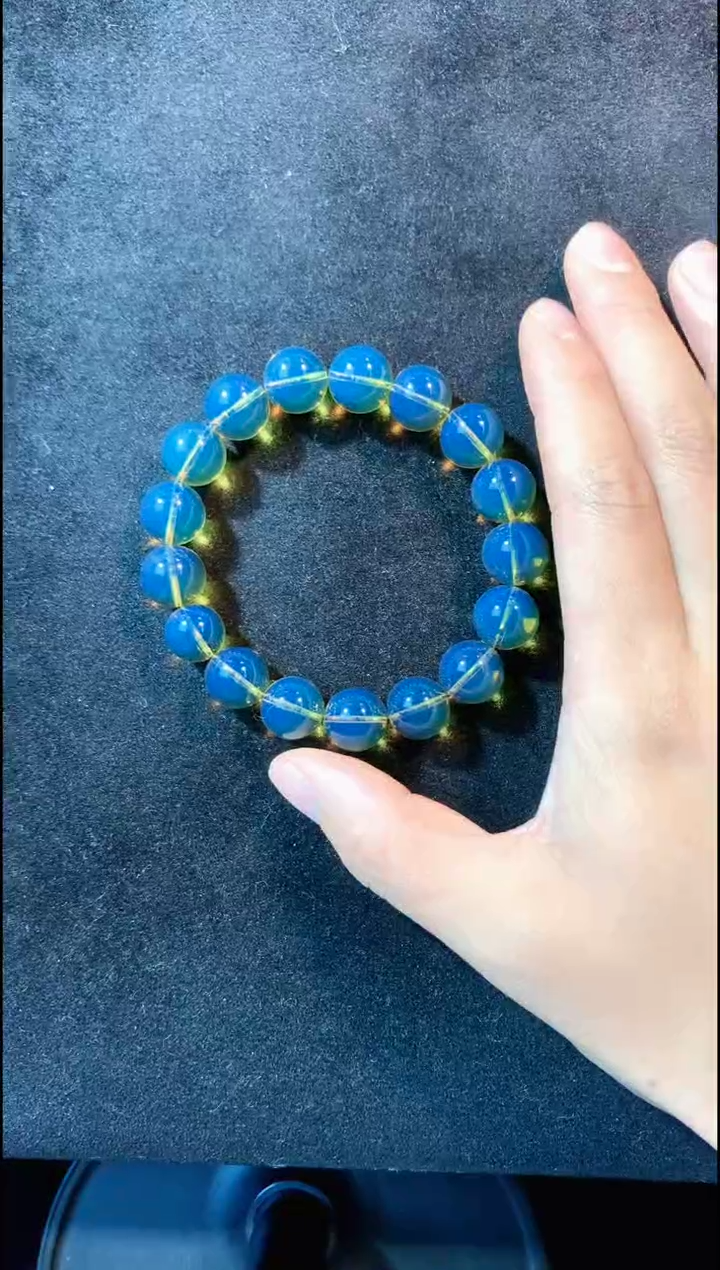 【闪购商品】琥珀手链未镶嵌12MM皇家天青蓝珀手串