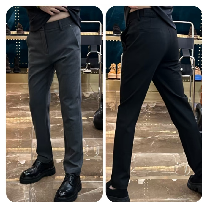 977101 秋季男士修身型商务休闲小直筒西裤