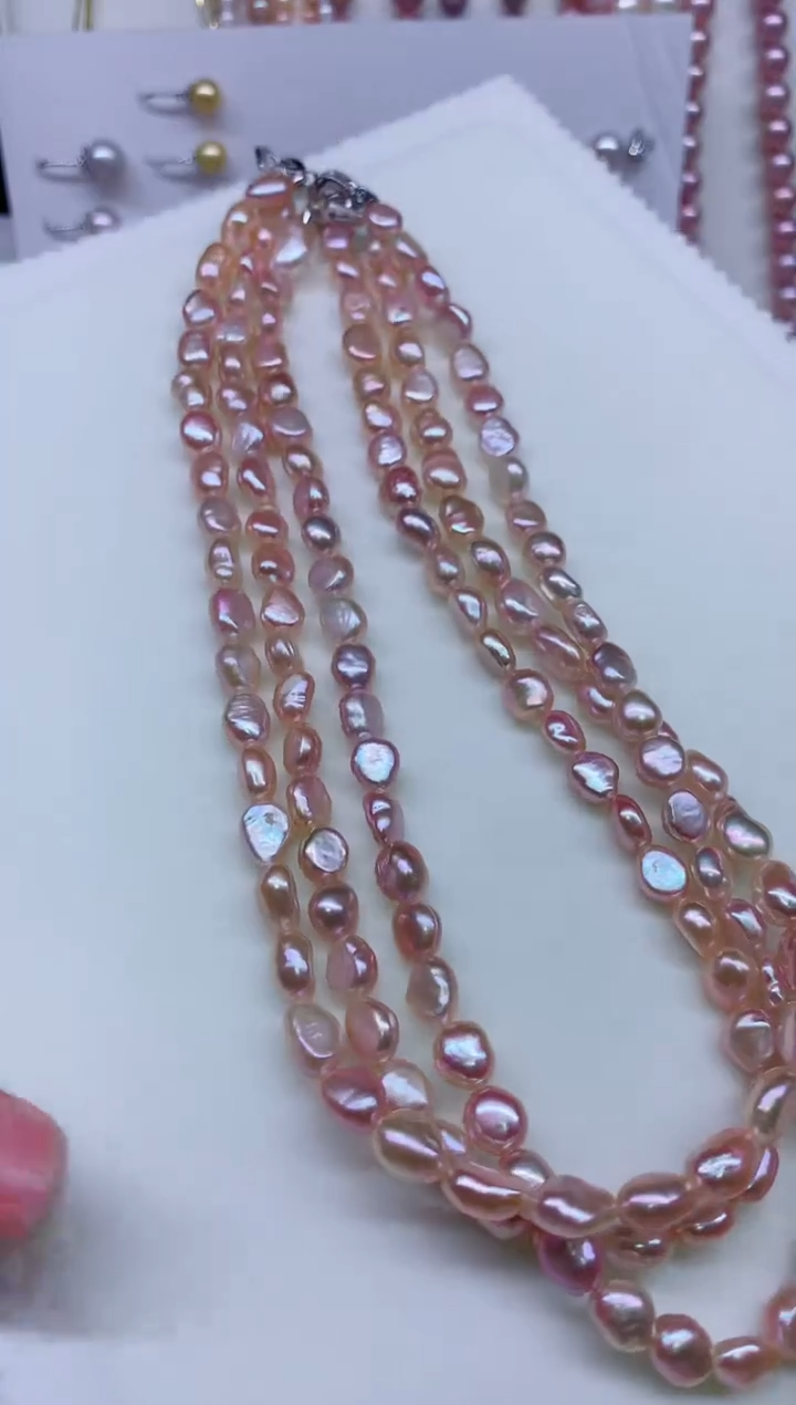 淡水珍珠合金项链多样性发其一，非无暇