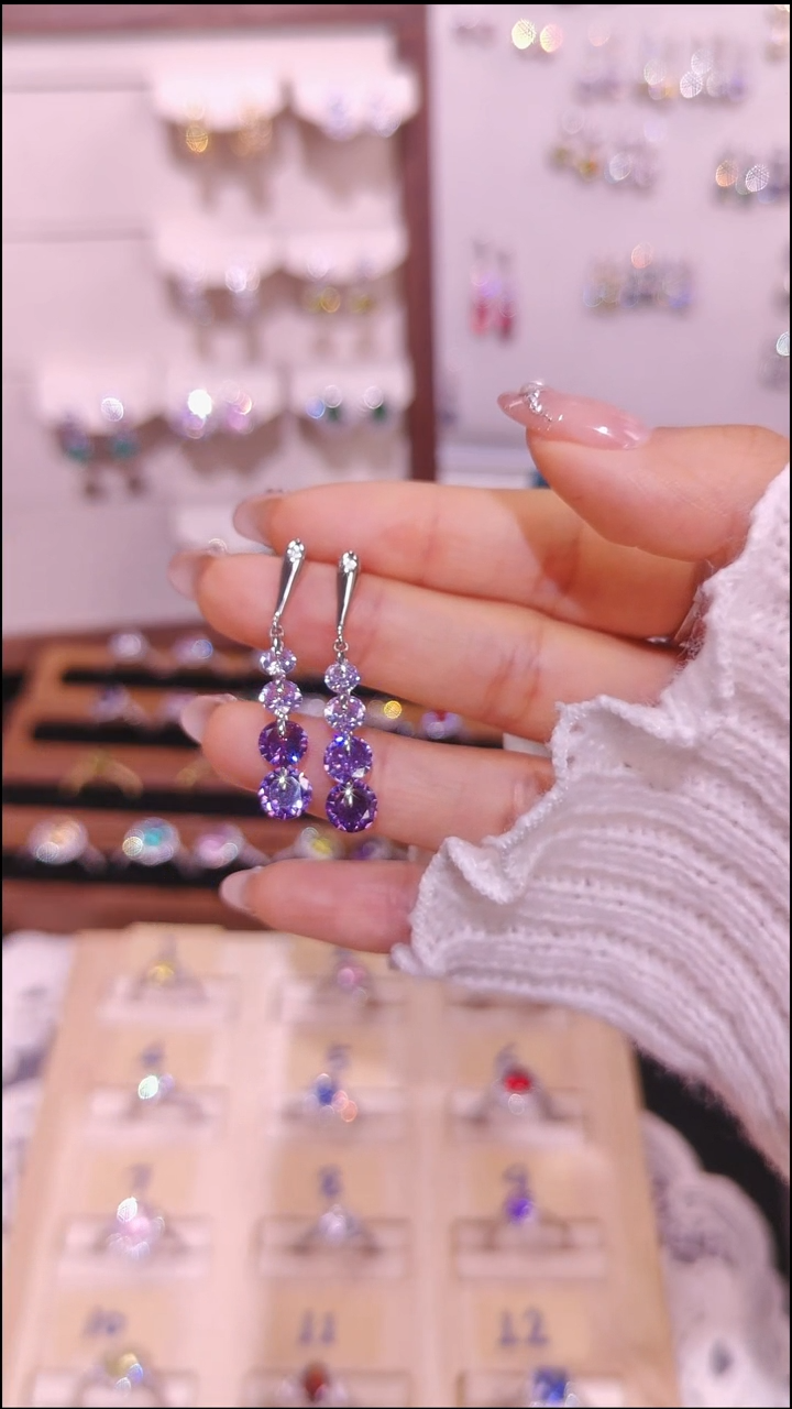 合金无紫色耳饰 