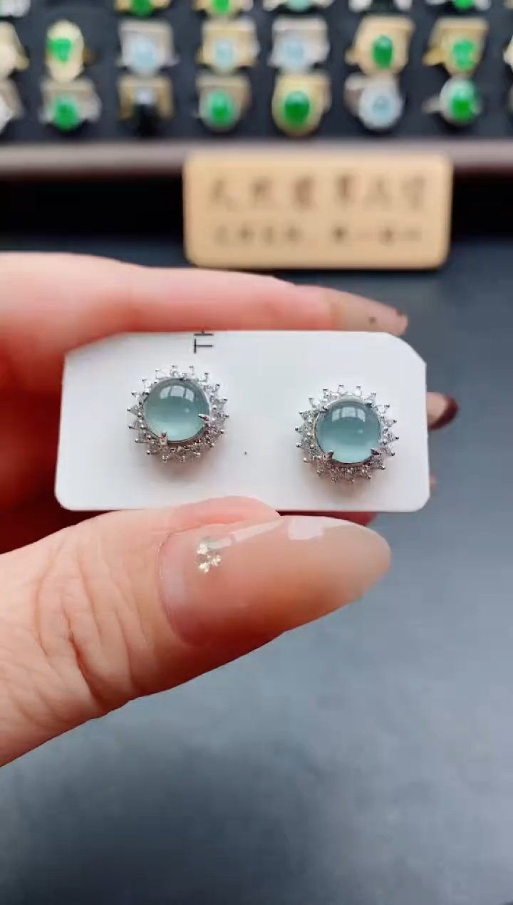 银S925镶嵌戒指翡翠1